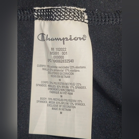 Champion Soft Touch Mesh 7/8 Tight Black Legging Women's Size Medium - Picture 8 of 12